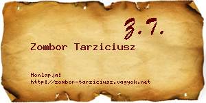 Zombor Tarziciusz névjegykártya